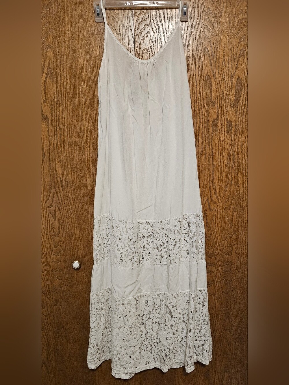 Zanzea White Lace Tiered Maxi Swim Coverup